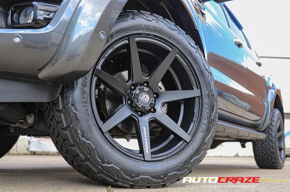 FORD RANGER AVALANCHE MATTE BLACK FRONT MILLED